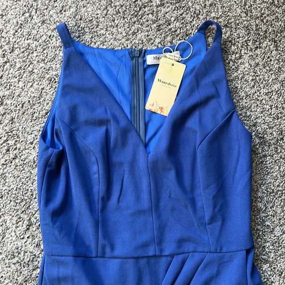 Manydress Women's Sleeveless V Neck Summer Dress faux-Wrap - Picture 3 of 5